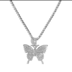 Tennis butterfly Cuban necklace